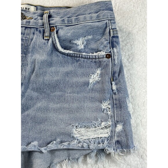 AGOLDE Shorts Womens Sz 26 Parker Cutoff Distressed Designer Denim Daisy Duke - Picture 6 of 13